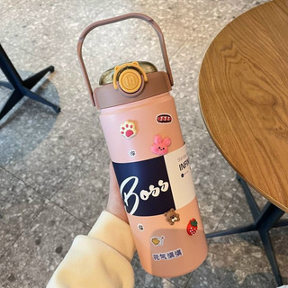 Bình Giữ Nhiệt Boss 1200ml Lõi Inox 304 Có Quai Xách Kèm Ống Hút ( tặng miếng dán 2D + sticker )