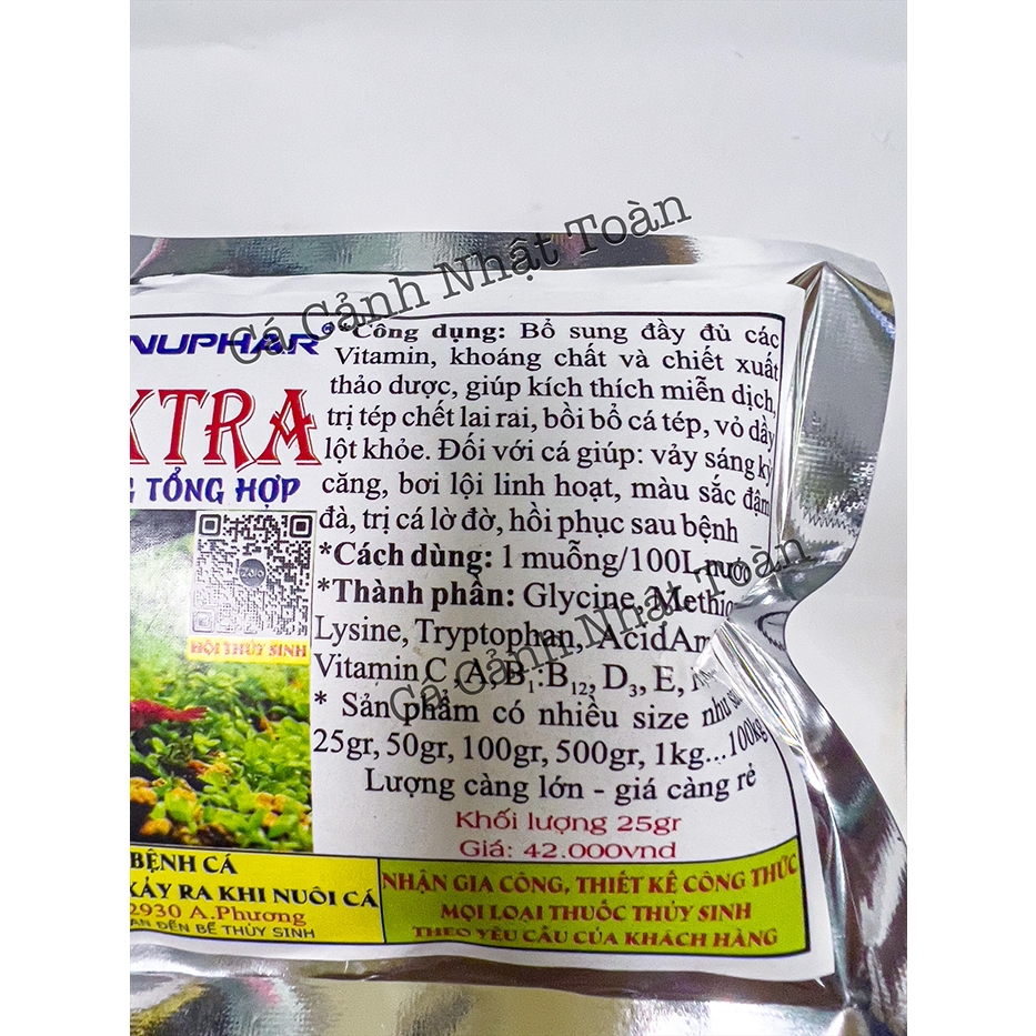 VITA EXTRA NUPHAR BỔ SUNG KHOÁNG VÀ VITAMIN CHO CÁ CẢNH, TÔM TÉP GÓI 25G