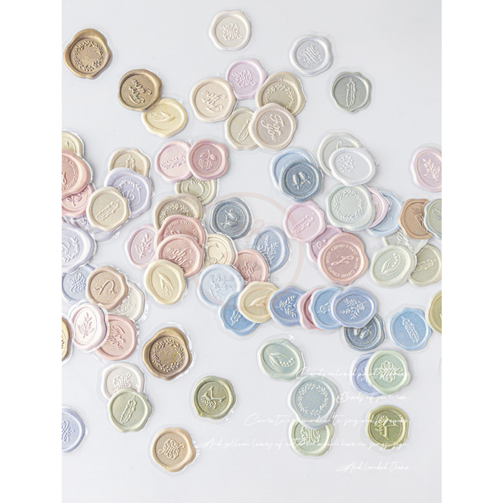 1 miếng stickers nhựa dạng con dấu dán niêm phong/ seal thư, phong bì ...