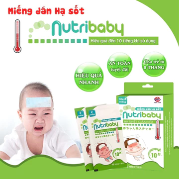 Dán hạ sốt Nutribaby - Hạ nhiệt giảm sốt nhanh, an toàn với trẻ sơ sinh, phụ nữ mang thai và cho con bú - hộp 6 miếng