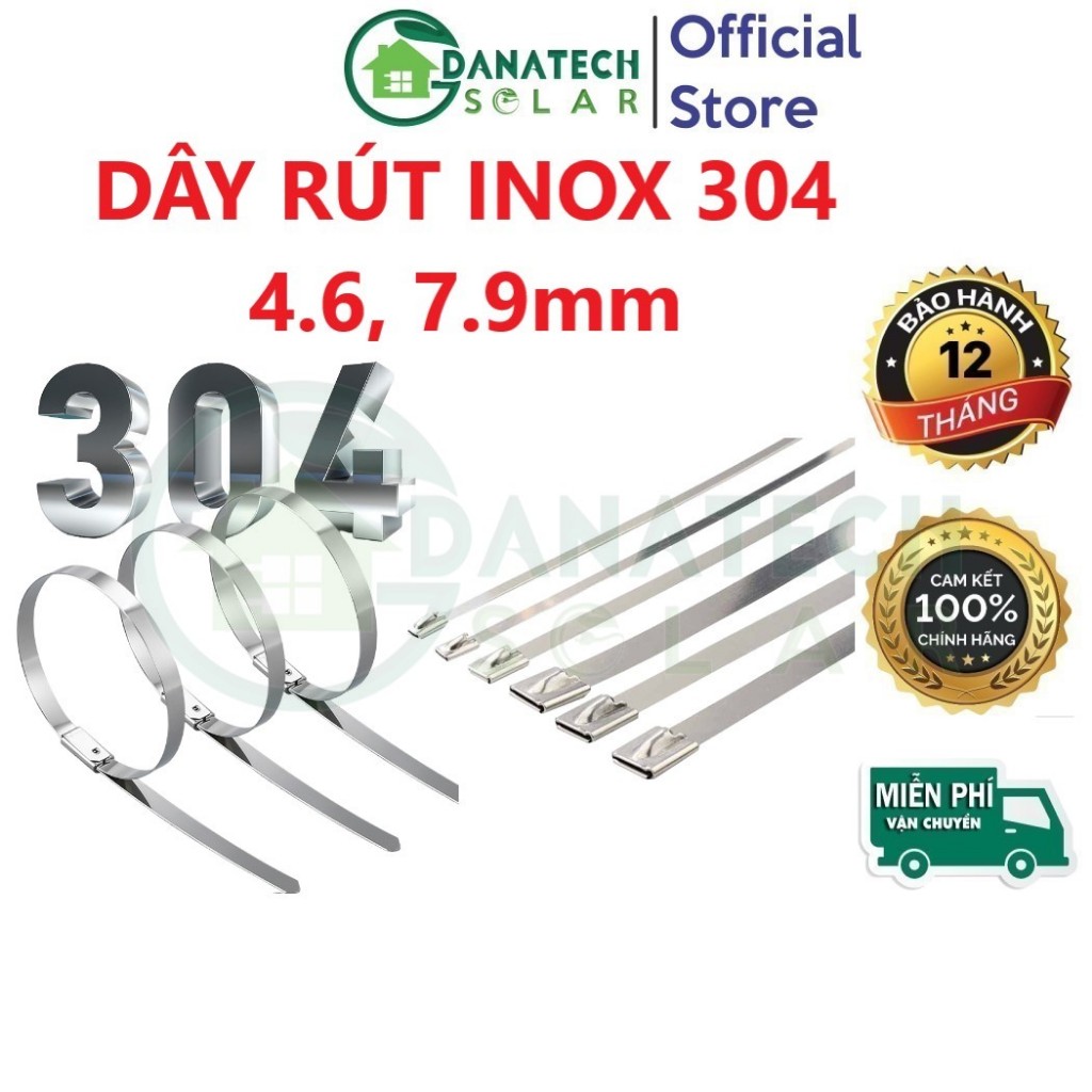 Dây rút inox 304 rộng 4.6mm 7.9mm dài 150 đến 800mm chống ăn mòn và oxy ...