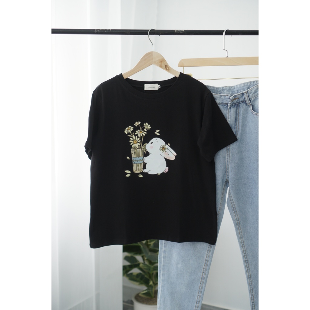 Áo thun Nữ in hình, Áo thun Cotton nữ in hình dể thương
