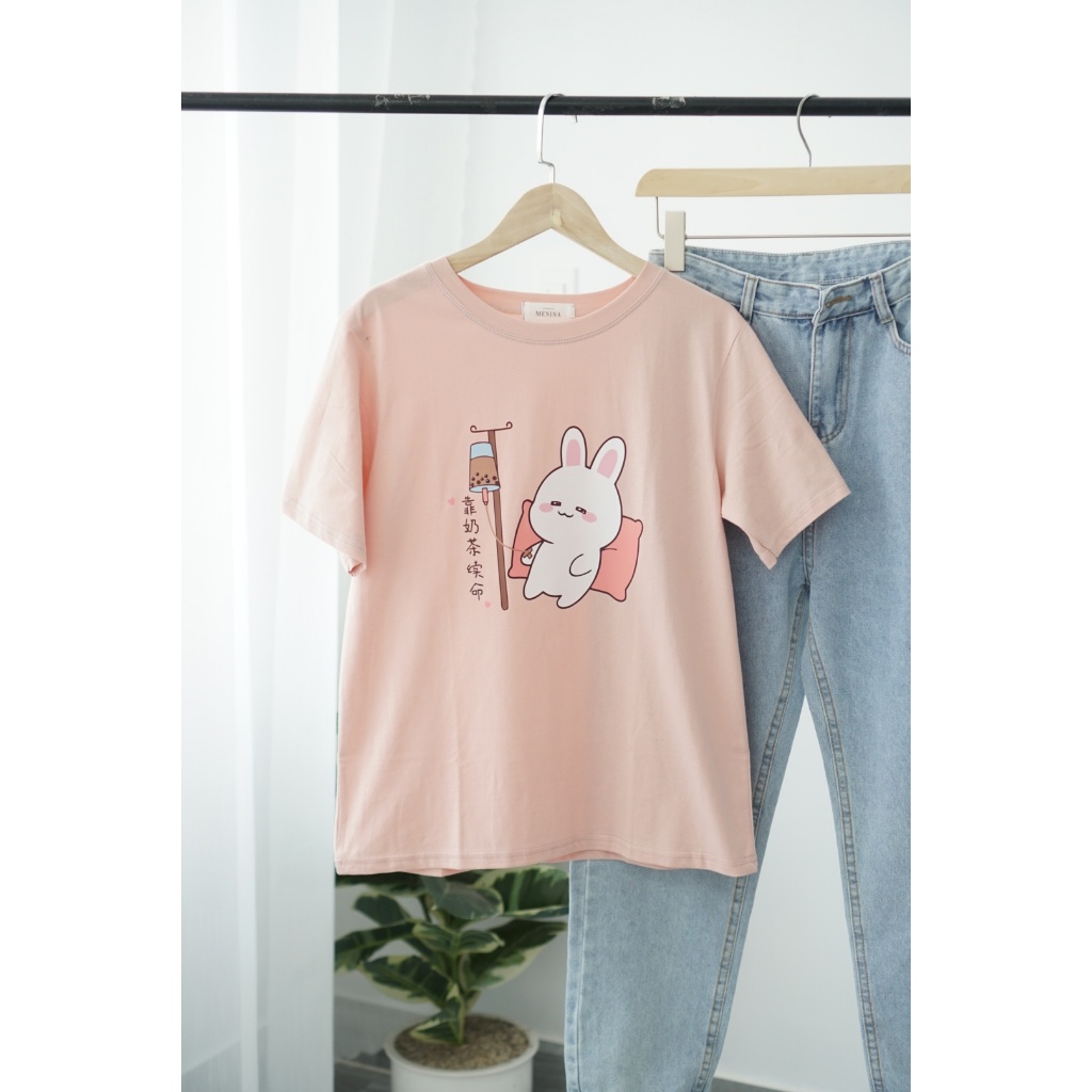 Áo thun Nữ in hình, Áo thun Cotton nữ in hình dể thương