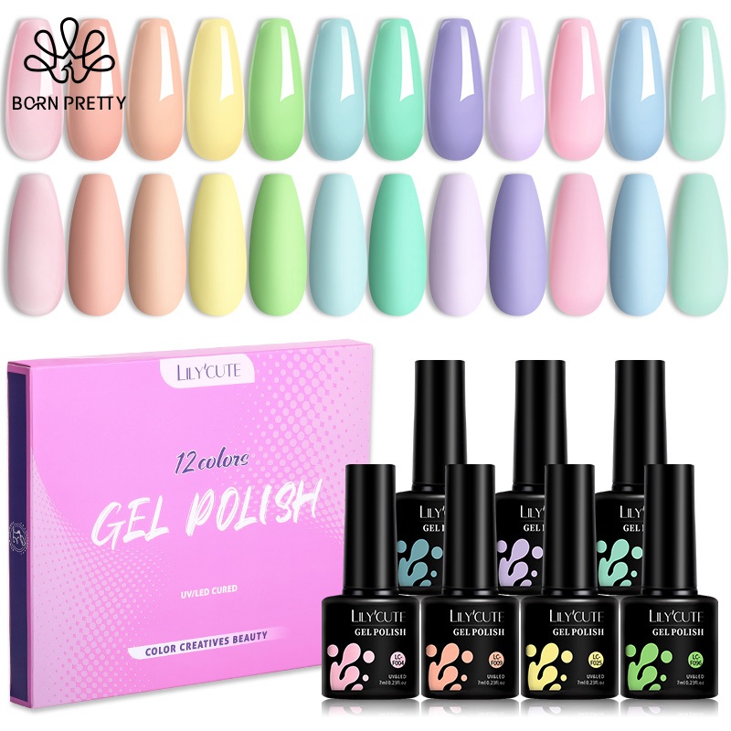 LILYCUTE Sơn Gel Set 12 Màu Macaron Bộ Sơn Gel Pastel Set Sơn Móng Tay ...