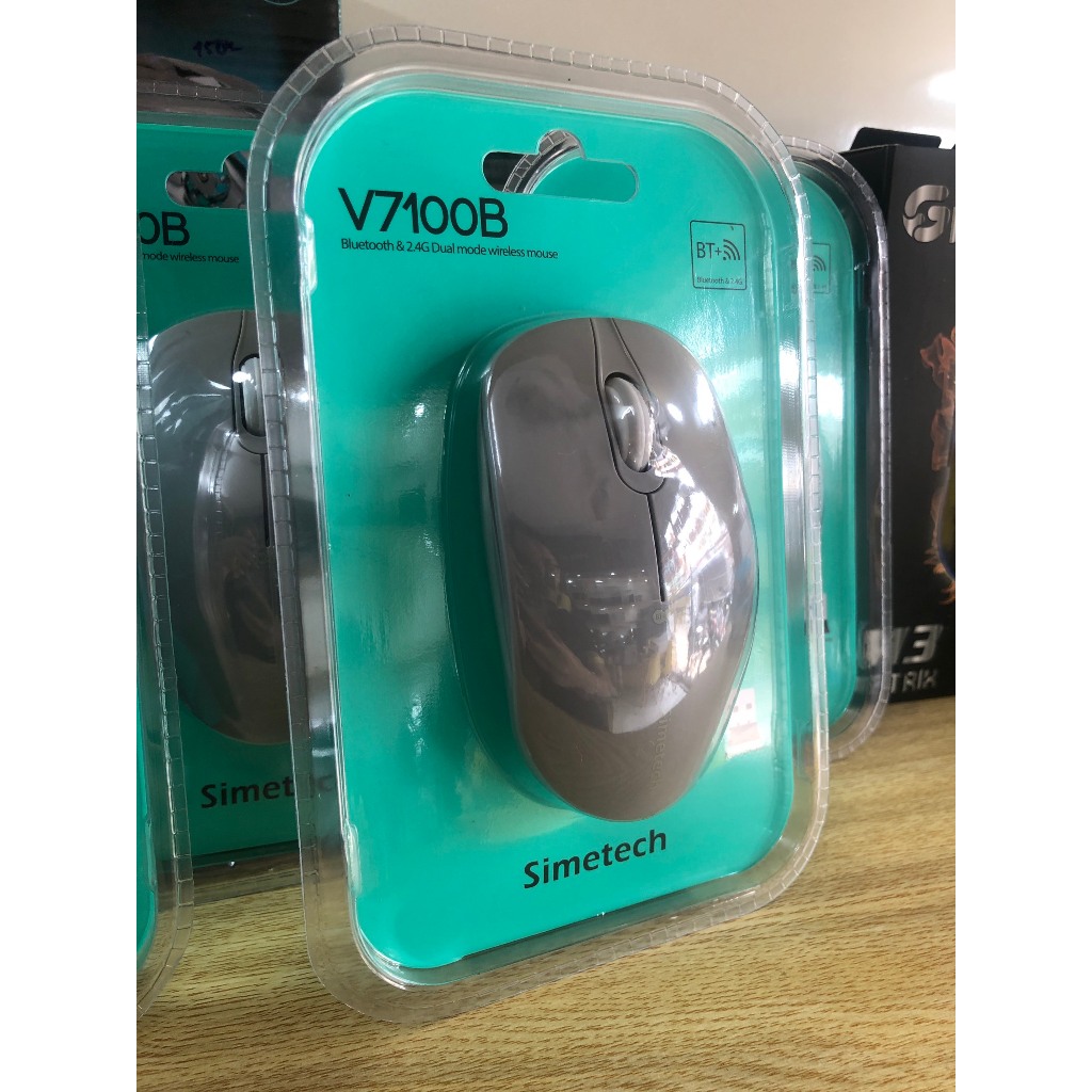 CHUỘT KHÔNG DÂY SIMETECH V7100B (2 in 1: kết nối Bluetooth và kết nối ...