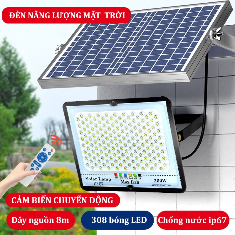ĐÈN NĂNG LƯỢNG MẶT TRỜI MAX TECH 80W - 180W - 200W - 300W - 400W SOLAR LIGHT - PIN SẠC TRỌN DỜI - D1060