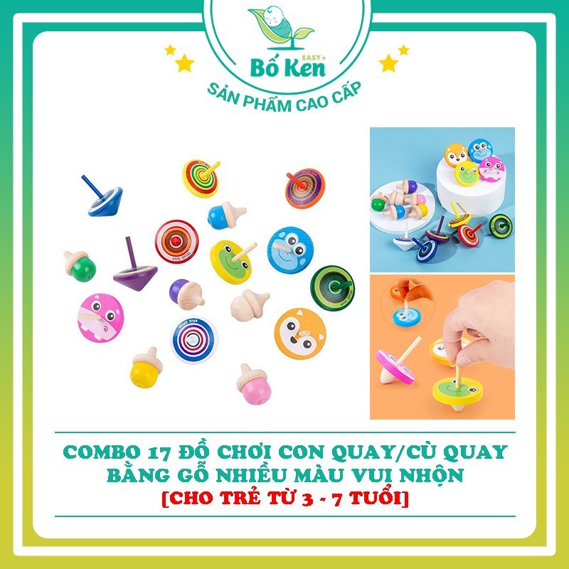 Combo 17 Con Quay/Cù Quay Bằng Gỗ Nhiều Màu Mới Lạ [Đồ chơi vui nhộn ...