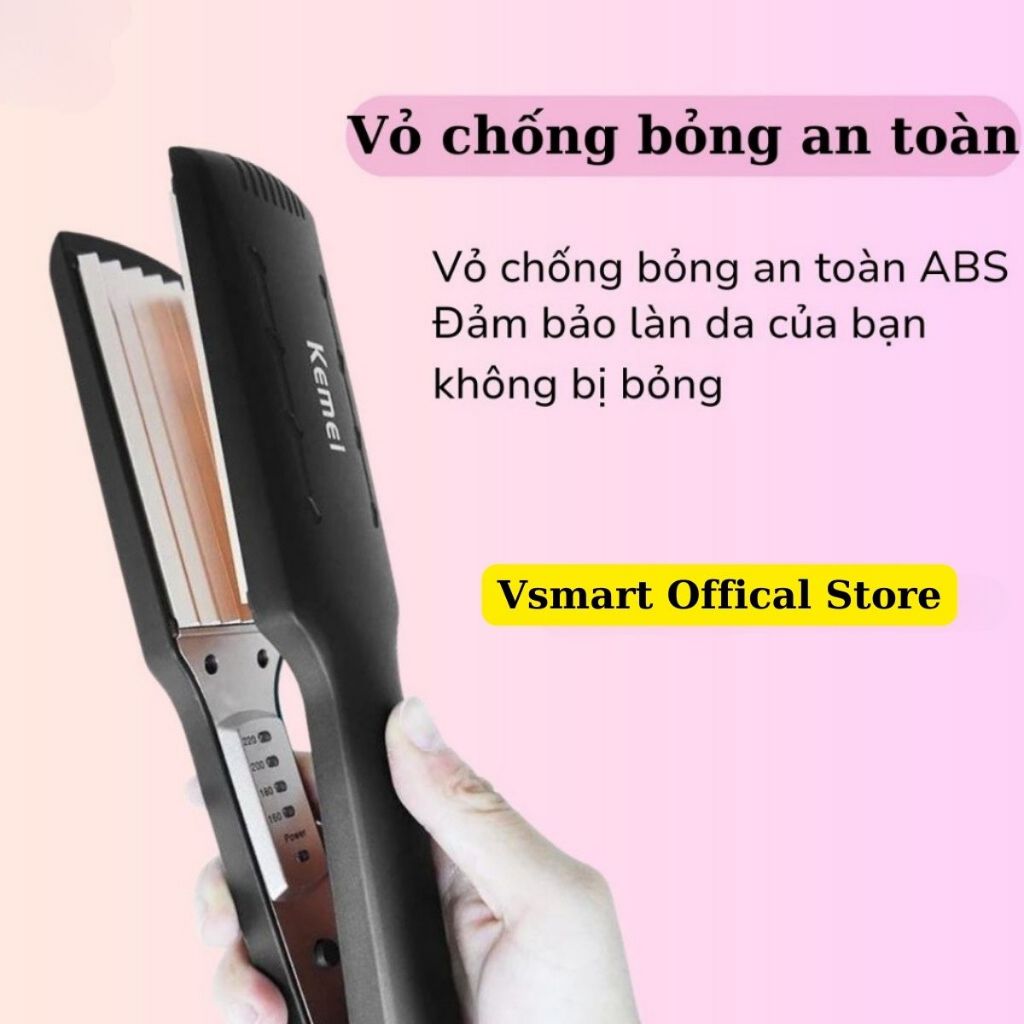Máy Dập Xù Tóc Kemei 332, Máy Làm Phồng Chân Tóc KM-332 Chuyên Nghiệp có 4 Mức Nhiệt, An Toàn Bảo Vệ Tránh Hư Tổn Tóc