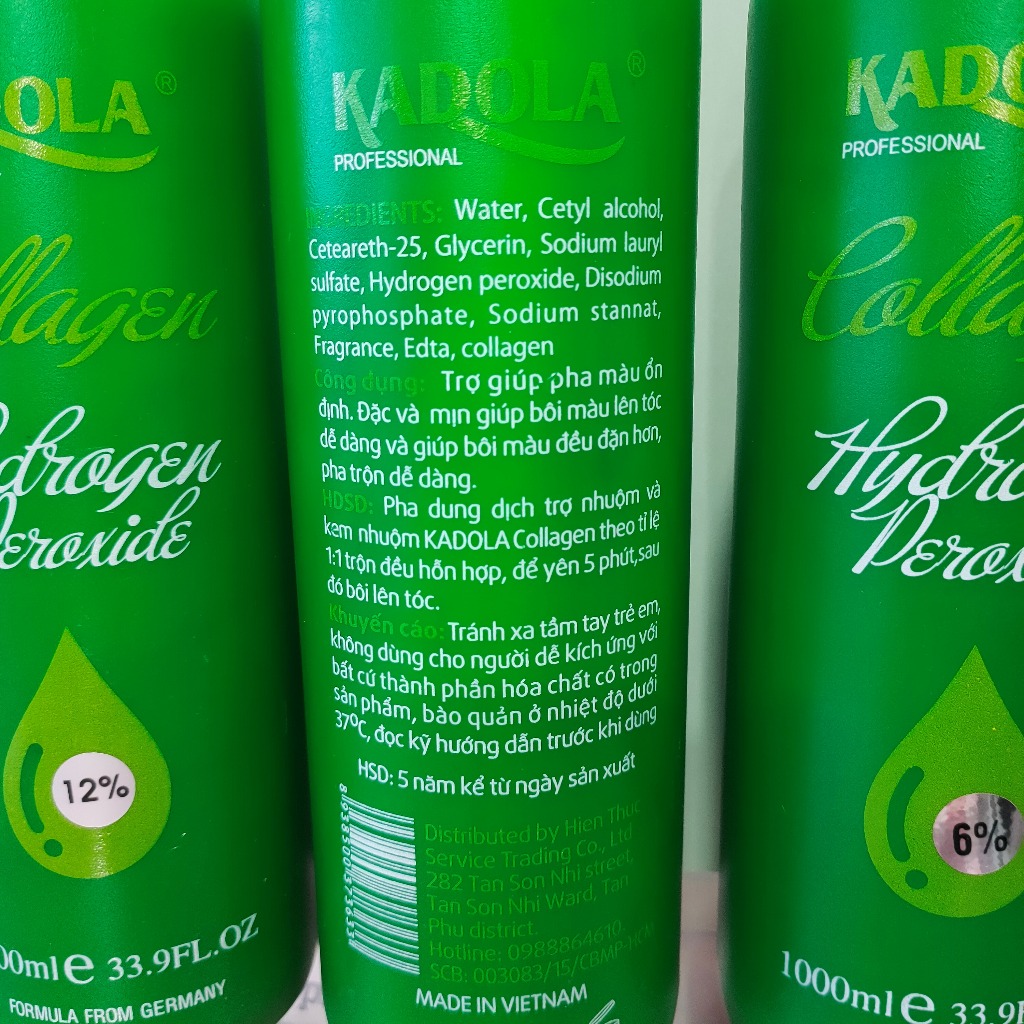 Oxy trợ nhuộm tóc COLLAGEN siêu dưỡng không rát da đầu 1000ml Hàng chính hãng