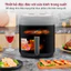 Nồi chiên không dầu 6.5L nhập khẩu Fujihome tự ngắt, nồi chiên mặt kính trong 6.5 Lít chống dính cao cấp chính hãng
