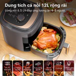 Nồi chiên không dầu 6.5L nhập khẩu Fujihome tự ngắt, nồi chiên mặt kính trong 6.5 Lít chống dính cao cấp chính hãng — ảnh 8