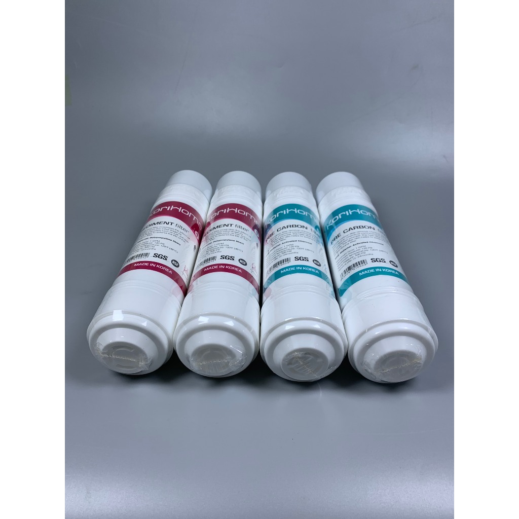 Combo 4 Lõi Lọc Thô Korihome Gồm 2 Sediment 2 Pre Carbon Cắm Nhanh Dạng U Sản Xuất Hàn Quốc - Dòng Cao Cấp Của Karofi