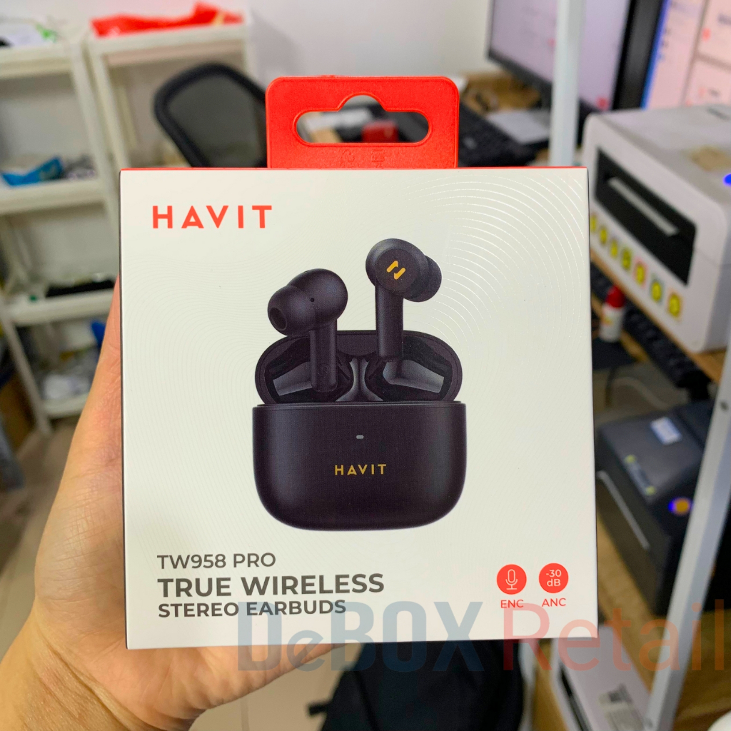 Tai Nghe TWS HAVIT TW958 Pro, BT 5.3, 2 Mic ENC + ANC, Kháng Nước IPX 5 ...