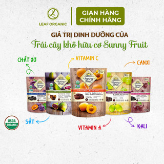 Trái cây khô hữu cơ Sunny Fruit, sung khô, mơ khô, mận khô, cherry khô, nho khô