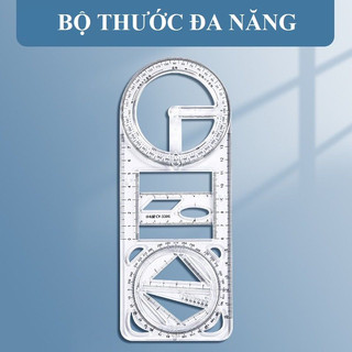 Thước Đo Hình Học Đa Năng Xoay 360 Độ Tiện Lợi CY-3306 - Thước Vẽ Kỹ Thuật, Đo Góc, Vẽ Hình