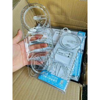 Thước Đo Hình Học Đa Năng Xoay 360 Độ Tiện Lợi CY-3306 - Thước Vẽ Kỹ Thuật, Đo Góc, Vẽ Hình