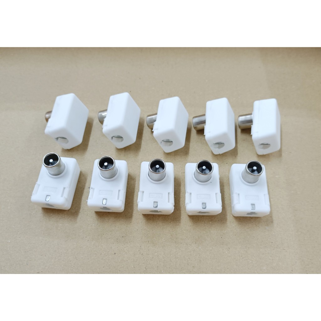 Combo 10 rắc ( jack nhựa trắng ) cắm angten TV | Shopee Việt Nam