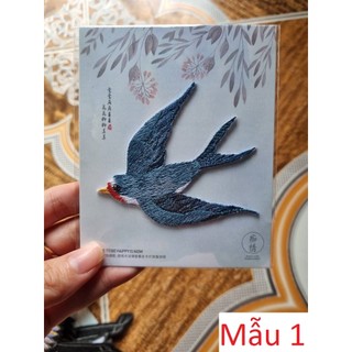 Miếng dán trang trí kiểu ủi/thêu hình chim én