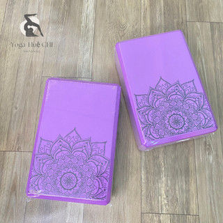 Combo Vòng Tập Yoga bản to 20cm, 2 gạch in hoa văn, 1 dây cotton họa tiết 1m8 hỗ trợ tập Yoga