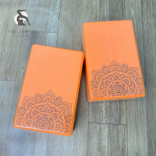 Combo Vòng Tập Yoga bản to 20cm, 2 gạch in hoa văn, 1 dây cotton họa tiết 1m8 hỗ trợ tập Yoga