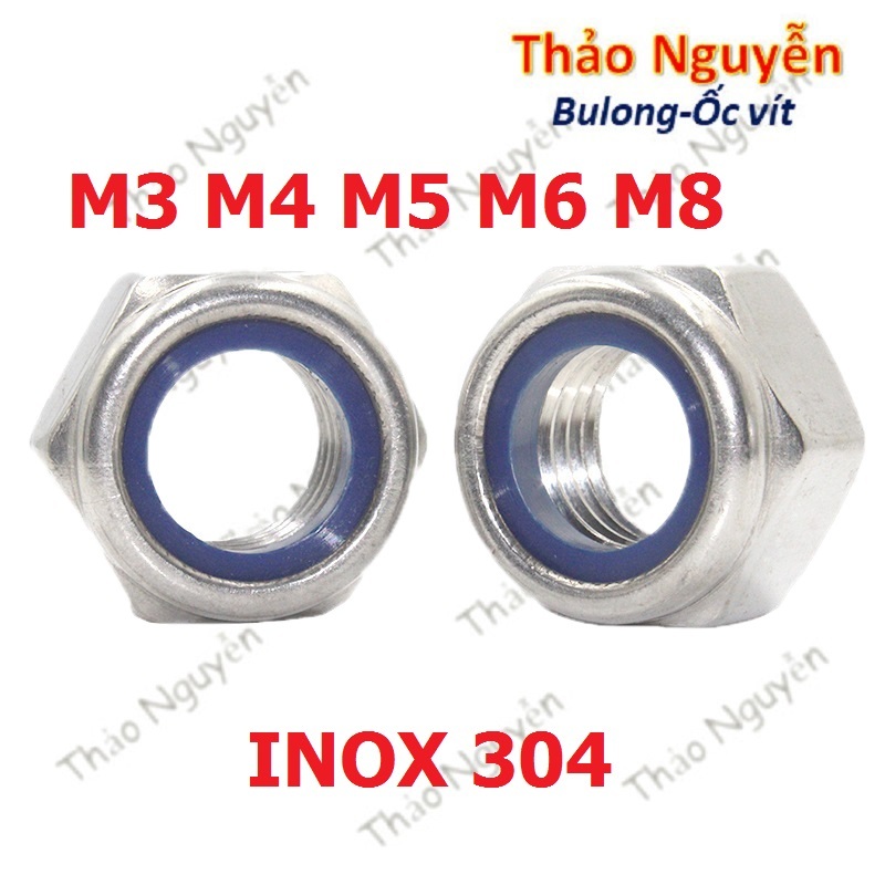 Set 10 Đai Ốc Tán Keo Chống Trượt Inox 304 M3, M4, M5, M6, M8, M10 ...
