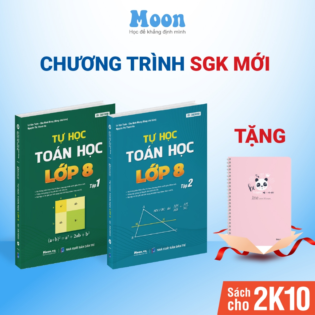 Ảnh Sách tự học Toán học lớp 8, Tự học toán Kết nối tri thức, cánh diều, chân trời sáng tạo | Sách ID 1