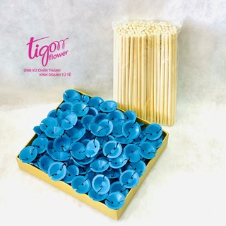 COMBO gồm 1 bịch CHỤP NHỰA + 1 bịch QUE TRE gắn trái cây - Chắc chắn, tiện lợi và dễ sử dụng (màu ngẫu nhiên)