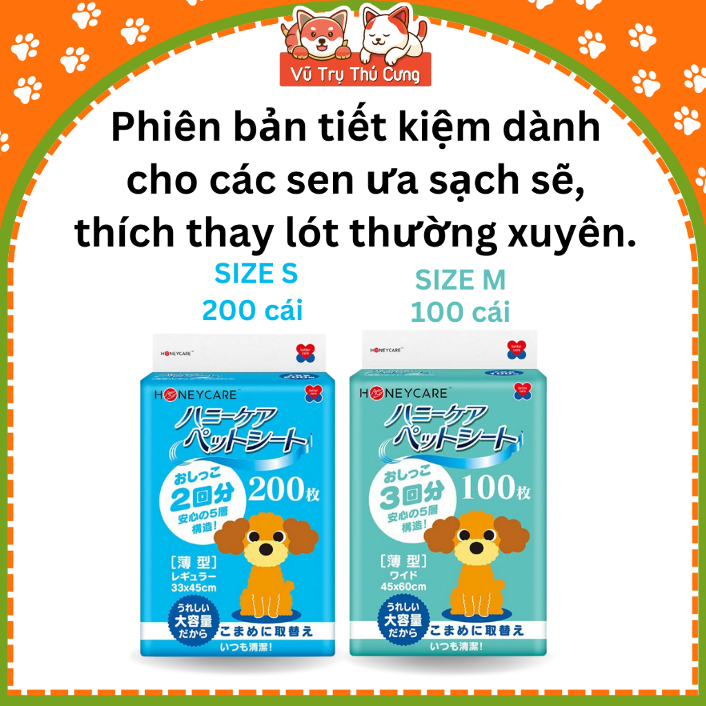 Tã lót chuồng vệ sinh cho Chó Mèo Honey Care Standard siêu thấm hút
