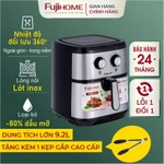 Nồi chiên không dầu 9.2L Nhập Khẩu FUJIHOME tự ngắt tặng kèm gắp, Nồi lò chiên cơ không khí 9 lít dung tích lớn — ảnh 1