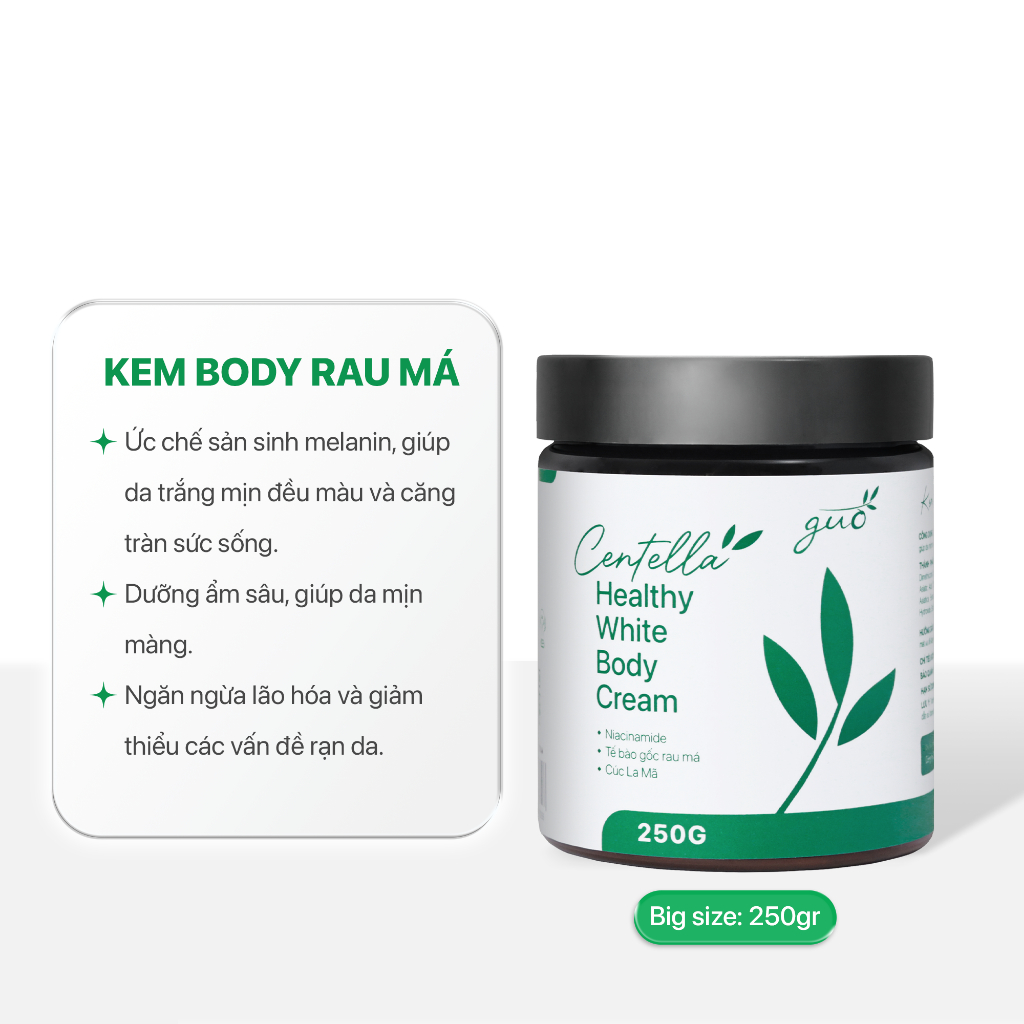 Ảnh Kem Body Dưỡng Trắng Mịn Da Rau Má, Nâng Tone Tức Thì, Mờ Sạm, Thẩm thấu nhanh - Centella Healthy White Body Cream GUO 4
