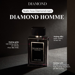 [MUA 1 TẶNG 1] Combo Nước hoa Nam - Nữ Laura Anne Diamond Homme - Femme 45ml