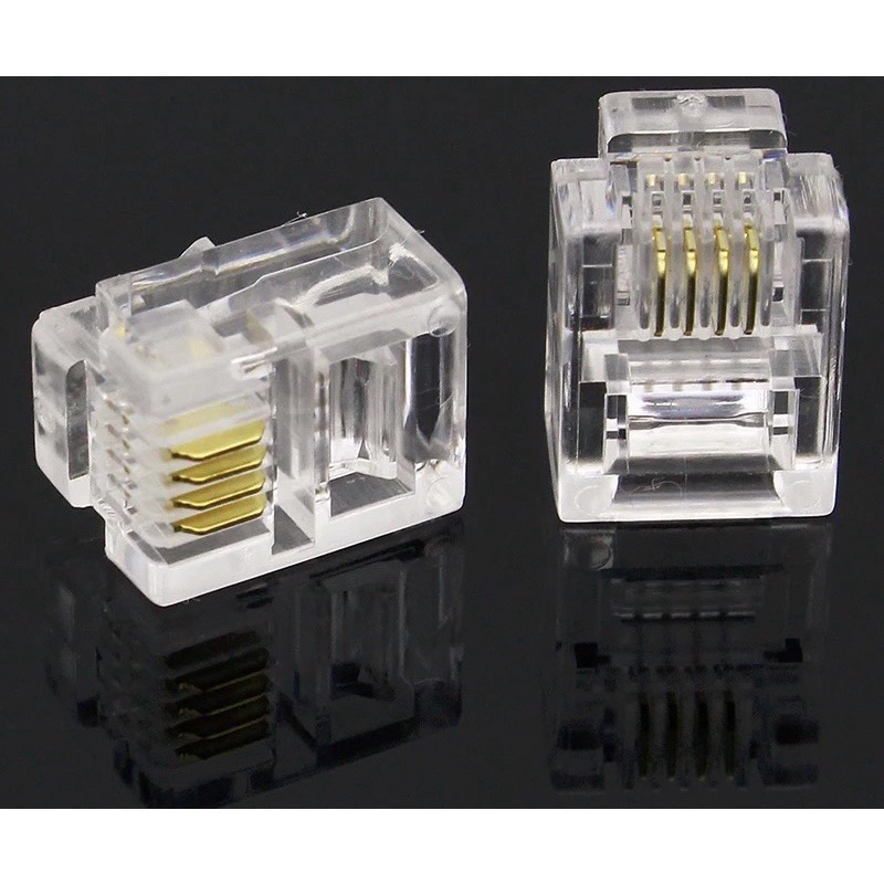Hạt điện thoại 4 chân,6 chân Rj9,RJ11,RJ12 chân đồng | Shopee Việt Nam