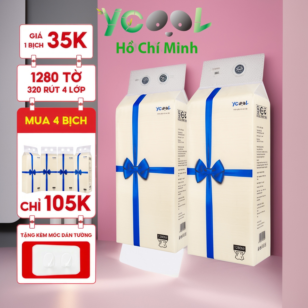 Giấy rút treo tường giấy vệ sinh YCOOL 1280 tờ 4 lớp | Shopee Việt Nam
