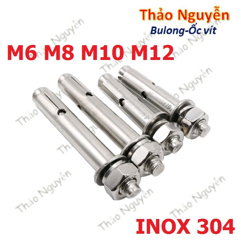 TẮC KÊ INOX BULONG NỞ INOX, NỞ INOX 304 SIZE 6LY 8LY 10LY 12 LY ...