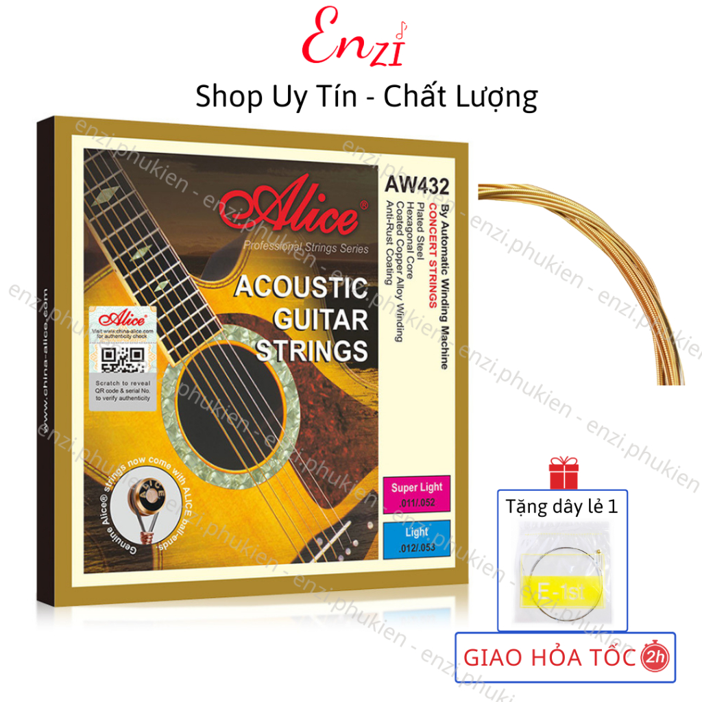 Dây đàn Guitar Acoustic Alice Aw432 Chính Hãng Enzi Shopee Việt Nam