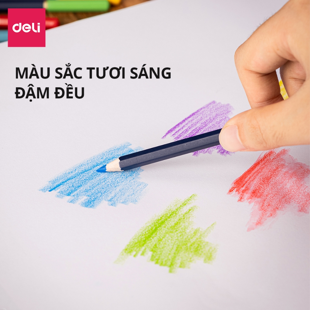 Bút Chì Màu Hộp Giấy Cao Cấp Deli - 24/36/48/72 Màu - Phác Thảo Thiết Kế Tô Màu Vẽ Tranh Chuyên Nghiệp Học Sinh