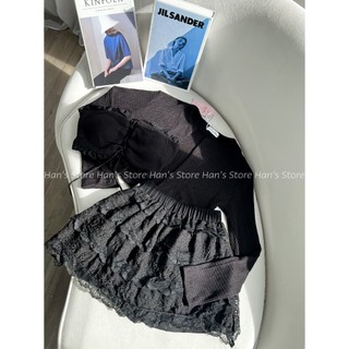 [HAN’S STORE ]SET LEN CHÂN VÁY REN TIỂU THƯ MÙA THU 3 món ( ẢNH THẬT)