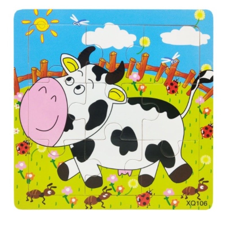 Ảnh Tranh ghép hình Việt Hà 9 mảnh in hình ngộ nghĩnh cho bé kích thước 15cm x 15 cm 3
