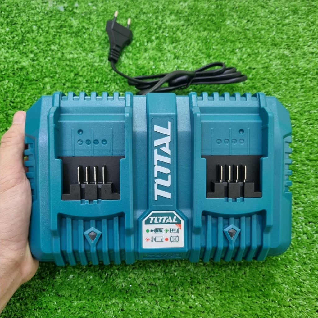 Bộ sạc pin đôi siêu nhanh TOTAL TCLI2034 sạc pin 2Ah trong 30ph, pin ...