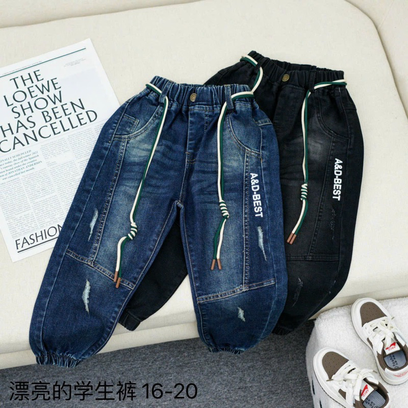 Quàn jean trẻ em từ 16-57kg MÁC VÀNG ĐẸP chất mềm co giãn cao dưới 1m58