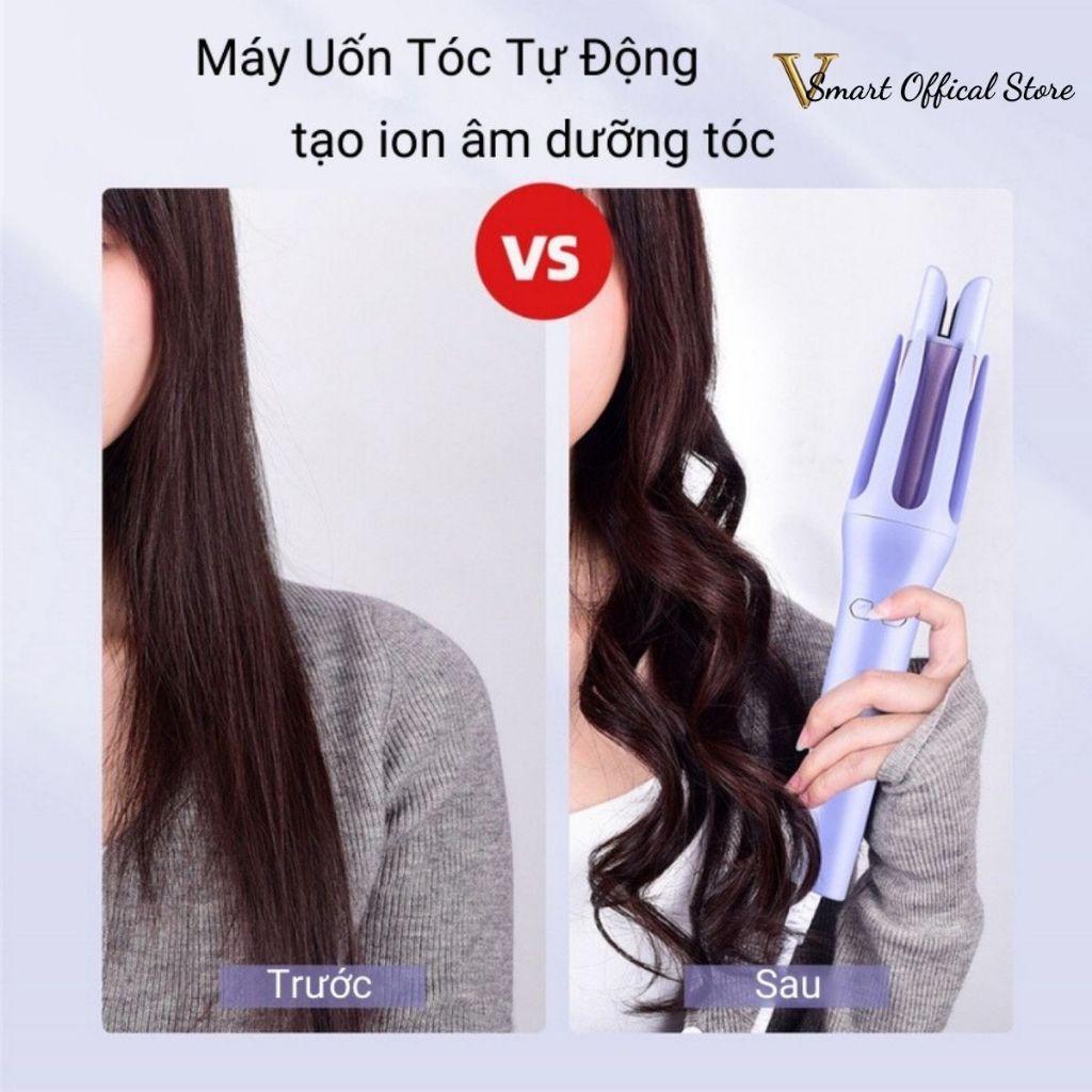 Máy Uốn Tóc Xoăn Tự Động Ion Âm, Máy Làm Tóc Xoăn Sóng Lơi 3 Phút Tạo Kiểu Dễ Dùng, Lõi Gốm Sứ Không Làm Tổn Thương Tóc