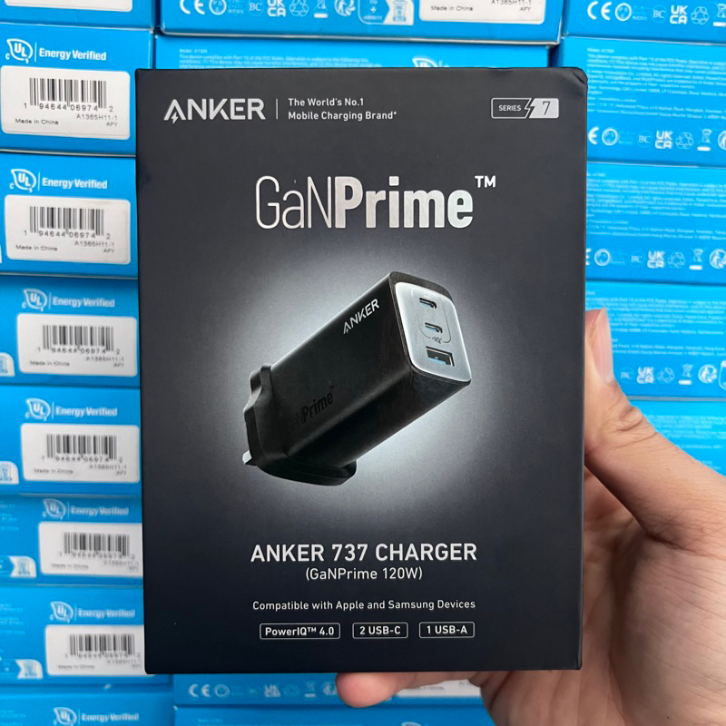 Củ sạc nhanh ANKER 737 A2148 GaNPrime 120W 3 cổng (2C + 1A) hỗ trợ PD ...