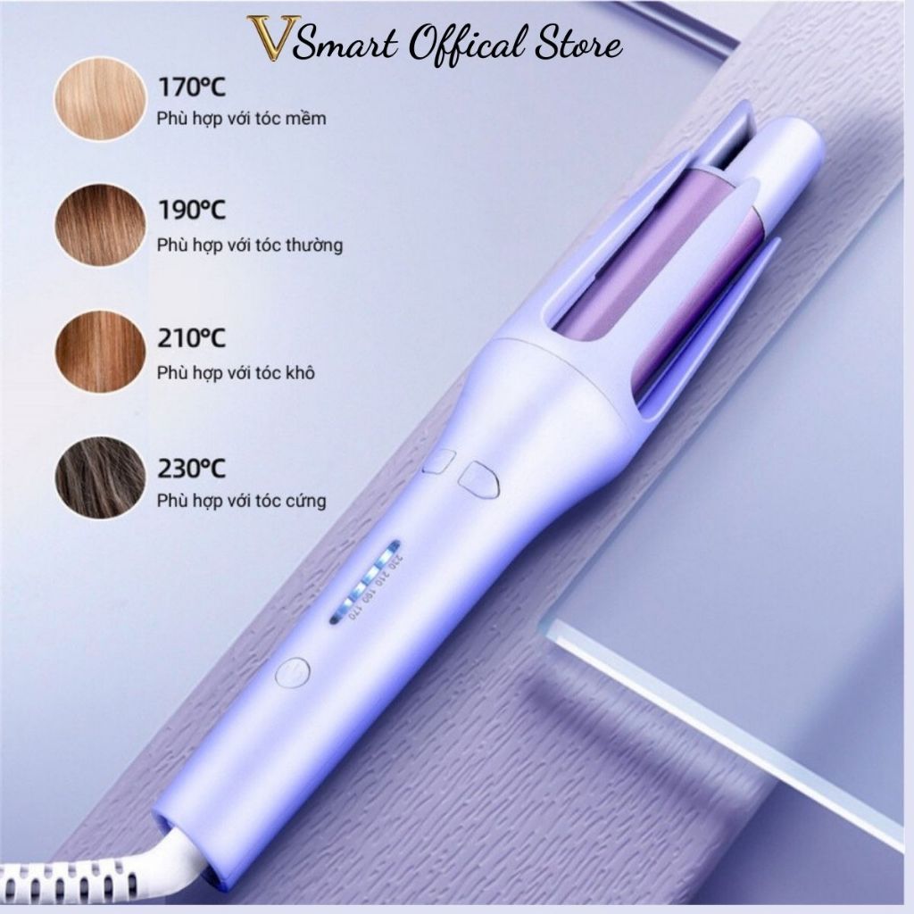 Máy uốn tóc xoăn tự động Hàn Quốc trục 32mm, máy uốn tạo kiểu ion 4 chế độ nhiệt bảo vệ tóc khỏi hư tổn