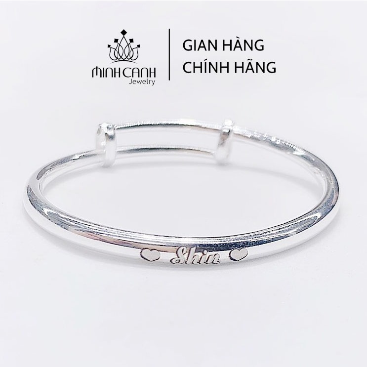 Ảnh Lắc Bạc Tròn Trơn Khắc Tên Điều Chỉnh Được Size Cho Bé Từ 0 đến 5 Tuổi - Minh Canh Jewelry 2