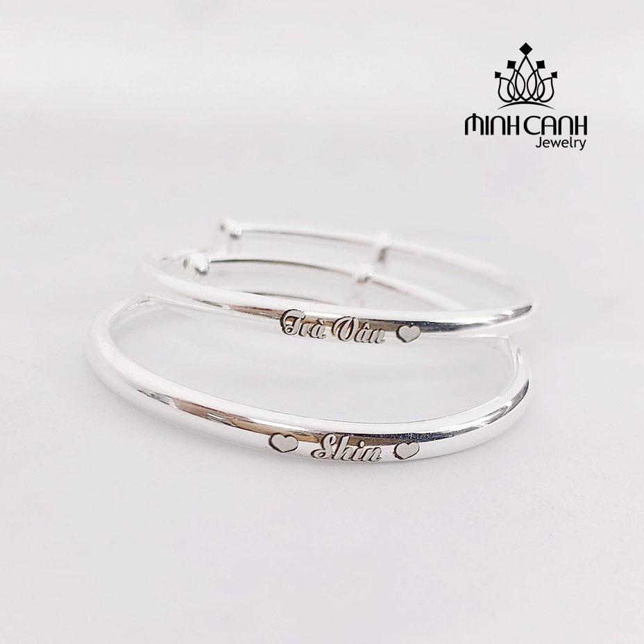 Ảnh Lắc Bạc Tròn Trơn Khắc Tên Điều Chỉnh Được Size Cho Bé Từ 0 đến 5 Tuổi - Minh Canh Jewelry 3