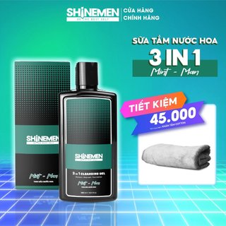 Combo Sữa Tắm Gội và Rửa mặt 3 in 1 SHINEMEN cho nam hương nước hoa MINT-MAN 300ml & Khăn tắm Cotton