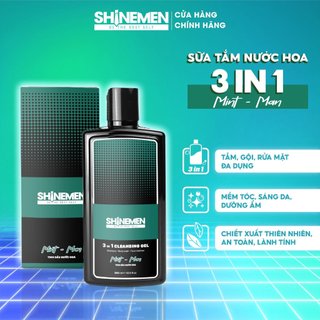 Sữa tắm gội và Rửa mặt kiềm dầu 3 in 1 SHINEMEN hương nước hoa MINT-MAN chiết xuất thiên nhiên 300ml