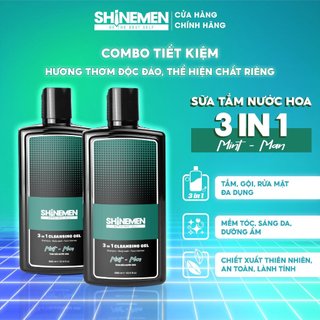 [MUA 1 TẶNG 1] Sữa Tắm Gội và Rửa mặt 3 in 1 cho nam trưởng thành trung niên SHINEMEN hương Mint-Man bổ sung Collagen