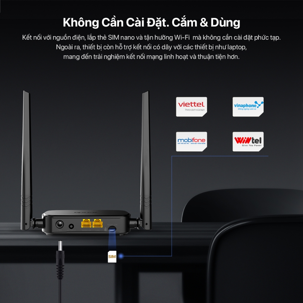 Ảnh Bộ Phát WiFi Tenda 4G05 Chuẩn N Tốc Độ 300Mbps Dùng Sim 4G/3G Dùng Cho Ôto Và Nơi Không Có Internet 2
