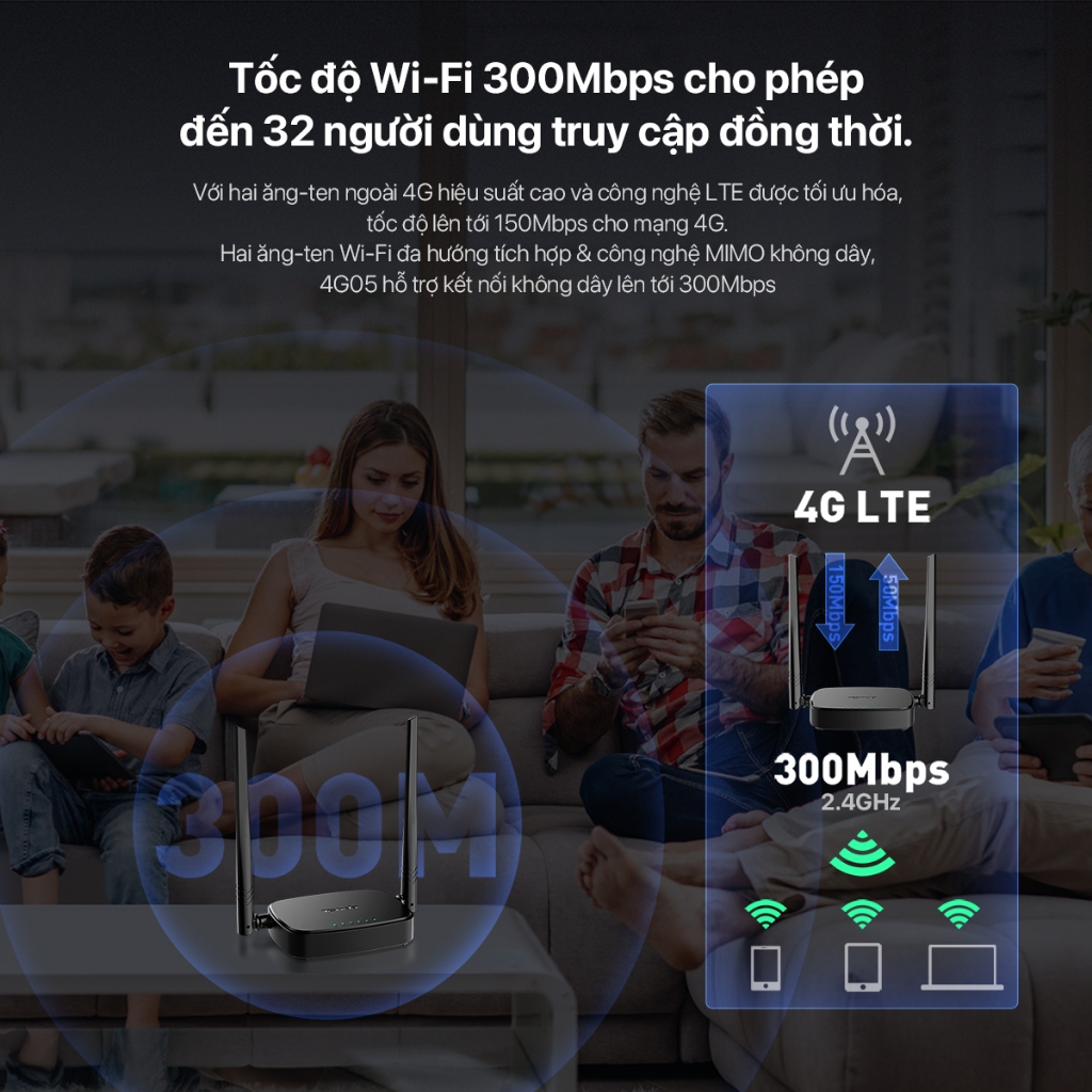 Ảnh Bộ Phát WiFi Tenda 4G05 Chuẩn N Tốc Độ 300Mbps Dùng Sim 4G/3G Dùng Cho Ôto Và Nơi Không Có Internet 3